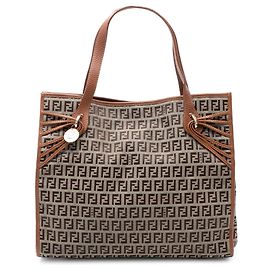 Fendi Braune Zucchino Canvas Tote