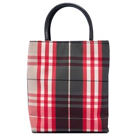 Borsa in tela a quadri rossi Burberry