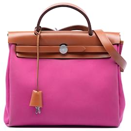 Hermès Borsa Herbag Zip 31 Toile Verso Rosa