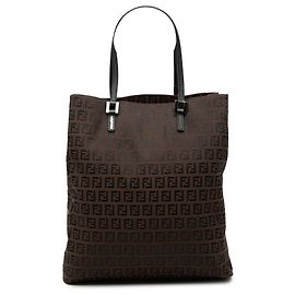 Fendi Braune Zucchino Canvas Tote