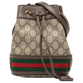 Borsa a secchiello Ophidia Mini GG Supreme Web beige di Gucci