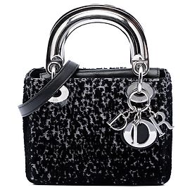 Dior Mini in Tessuto Lame Nero Lady Dior