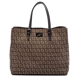 Fendi Braune Zucchino Canvas Tote