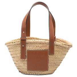 LOEWE Tote Anagrama Pequeño de Rafias Beige