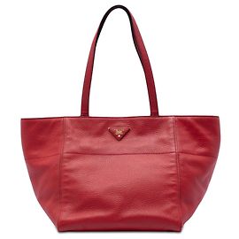 Borsa Tote Prada in Vitello Daino Rosso