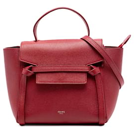 Céline Belt bag in pelle di vitello grana rossa Nano Celine