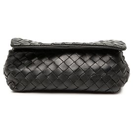 Schwarze Intrecciato Klappentasche von Bottega Veneta
