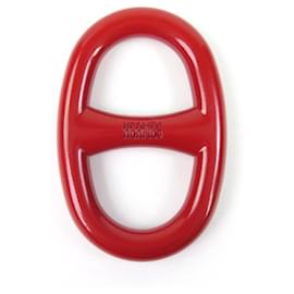 Anillo de pañuelo Chaine d'Ancre en metal rojo con logo de Hermès