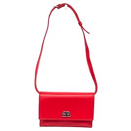Riñonera/bolso de hombro de cuero rojo Balenciaga Sharp XS 594938