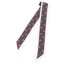 Foulard skinny in twill di seta stampato Prada