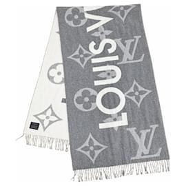 Sciarpa in cashmere e lana con frange Monogram Louis Vuitton