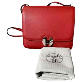 Borsa a mano Hermès Love Hermès 2002 Large Flag Rossa in pelle