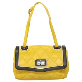 Chanel Two Tone Mademoiselle Lock Flap Quilted Lambskin Large