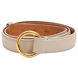 Cinturón Loro Piana en cuero crema