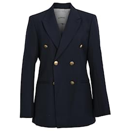 Blazer de doble botonadura Sandro en poliéster azul marino