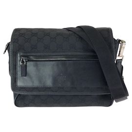 Borsa a tracolla in tela GG e pelle Gucci