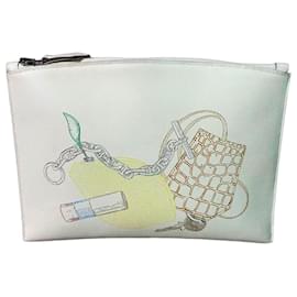 Clutch Hermès Video Ton Sac Nubuck Bianco