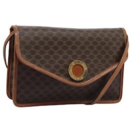 Céline Borsa a spalla Celine Vintage Macadam con logo circolare in tela e pelle