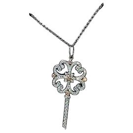 Tiffany & Co Tiffany Keys Kirschblüten Schlüssel Halskette Weißgold und Diamant