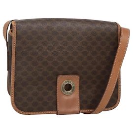 Céline Celine Vintage Macadam Canvas and Leather