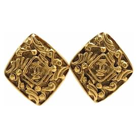 Vintage Gold Clip Ohrringe von Chanel