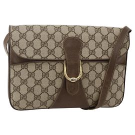 Gucci Bolsa de Ombro GG Supreme PVC Bege Dourado 904 02 025 Auth 175264
