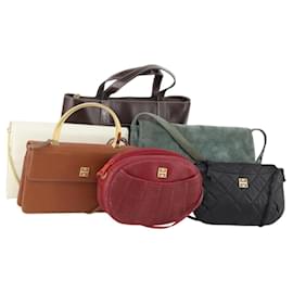 Borsa a Mano GIVENCHY in Pelle Scamosciata 6 Set Nero Verde Rosso Auth 174943 - Givenchy