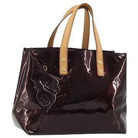 LOUIS VUITTON Bolso de Mano Monogram Vernis Reade PM Amarante M91993 LV Auth YKZ1297A