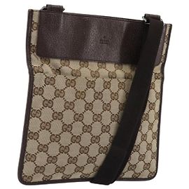 Borsa a Spalla GG Canvas Gucci Beige Argento 27639 Auth 175230A