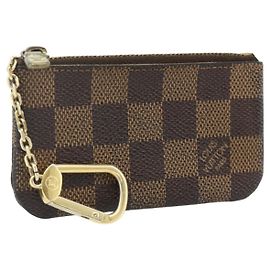 LOUIS VUITTON Pochette Cles Damier Ebene Münzgeldbörse N62658 LV Auth 176507