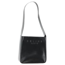 Céline Borsa a Spalla CELINE Pelle Verniciata Nera Oro Auth 175204