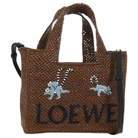 Borsa LOEWE Font Tote Small Suna Fujita Collaboration in rafia 2 in 1 Auth YKZ1552SAM