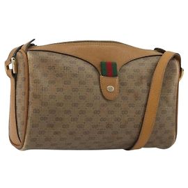 GUCCI Micro GG Supreme Web Sherry Line Tasche aus PVC Beige Gold 89 02 018 Auth 175371