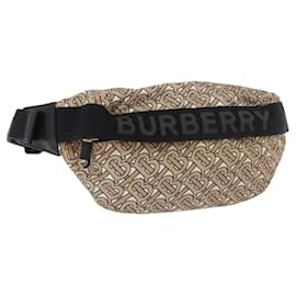 Borsa a corpo BURBERRY in nylon beige oro Auth mr2305A