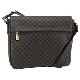 Borsa a spalla in tela Macadam CELINE in pelle PVC nera e oro Auth YKZ1522A - Céline