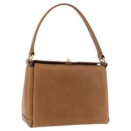 Borsa a mano GUCCI in pelle marrone dorato Auth ka3873