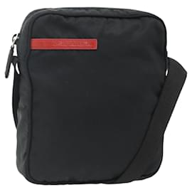Borsa a Spalla Sportiva PRADA in Nylon Nero e Argento Auth ti3828