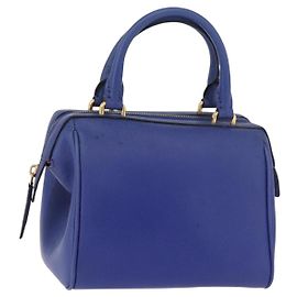 Céline Borsa a mano CELINE in pelle blu oro Auth YKZ1208