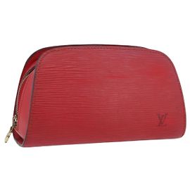 LOUIS VUITTON Pochette Dauphine PM Epi Rosso Castigliano M48447 LV Auth ti3880