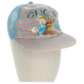 Blaue Baumwollmütze der GUCCI Peter Rabbit-Kollaboration Auth BA12083A