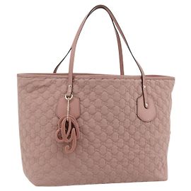 Borsa Tote GG Canvas Gucci Rosa Oro 211975 Auth mr2298V