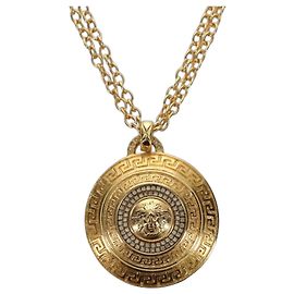 Collana Gianni Versace in metallo dorato Auth BA12056V