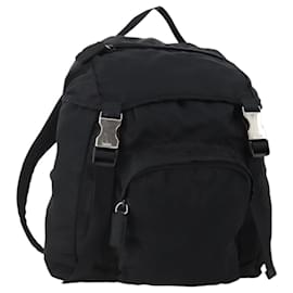 PRADA Rucksack aus schwarzem Nylon mit silberner Authentizität bs34260