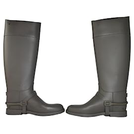 Vintage Givenchy Gummireitstiefel Taupe EU37