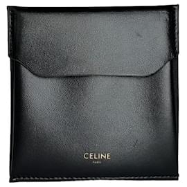 Céline Celine Leather Flat Pouch Black