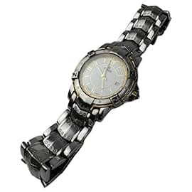Vintage Fendi Bicolor Quarz Uhr Silber Gold