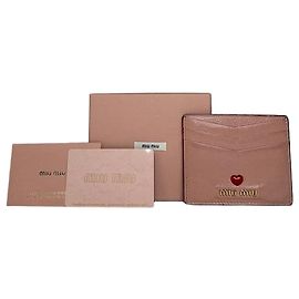 Vintage Miu Miu Madras Leather Card Holder Pink