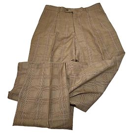 Pantaloni in lana a quadri Glen vintage Dior marrone viola M