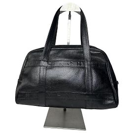 Vintage Givenchy 4G geprägte Leder Bowling-Handtasche schwarz