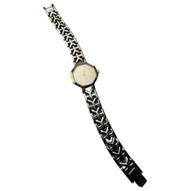 Montre Quartz Bicolore Y-Link Vintage Yves Saint Laurent Argent Or